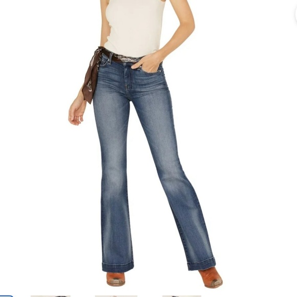 7 for all Mankind jeans boycut 30 bootcut causal button fly‎ Women's Blue Jeans - Picture 1 of 10